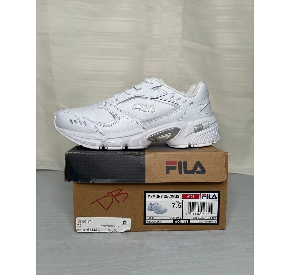 Fila Memory Decimus Training Shoes White Womens Size 7.5 Wide